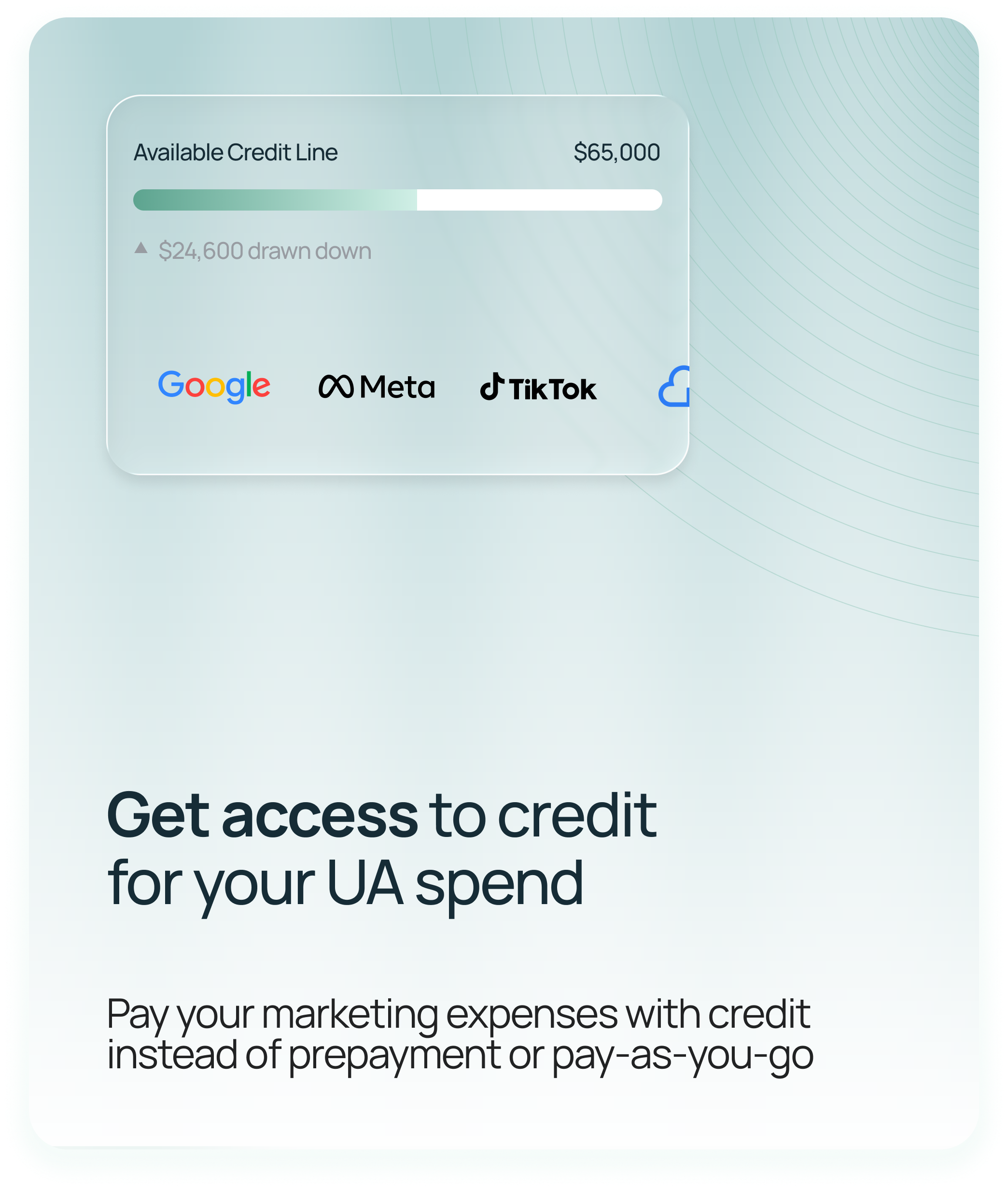 Get access to credit for your UA spend